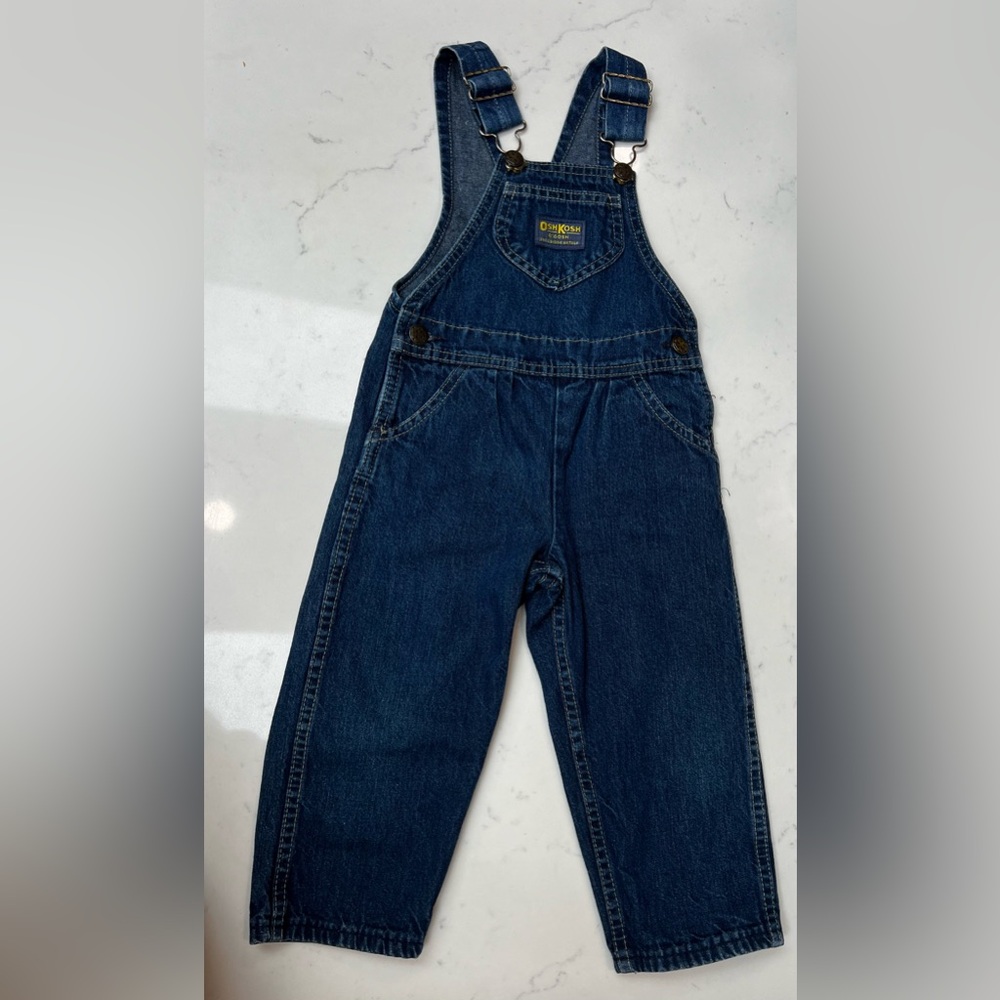 Vintage 80’s/90’s Oshkosh dark denim overalls 3T